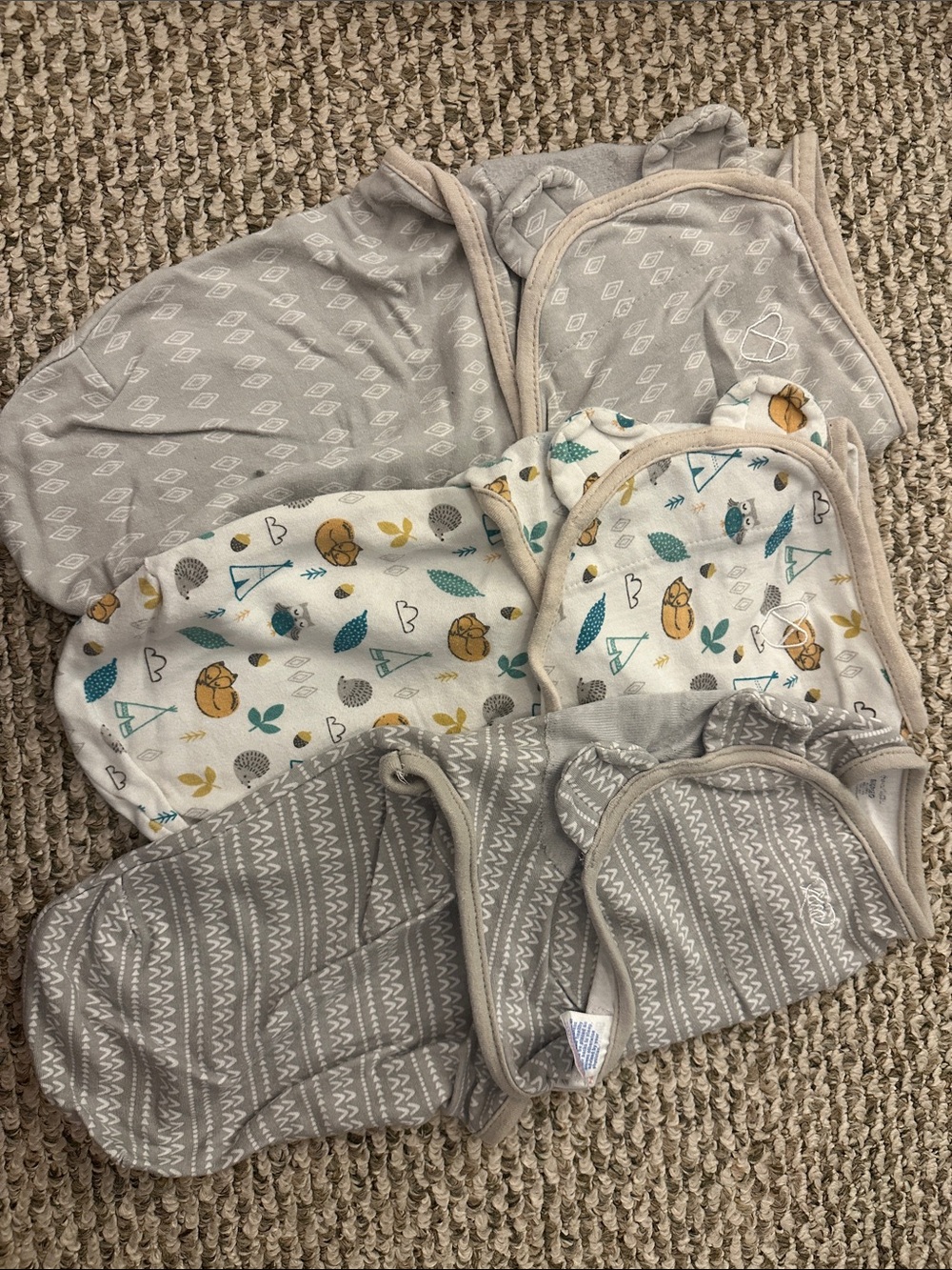 SwaddleMe Baby Swaddle Set in Gray, White, Teal, Mustard